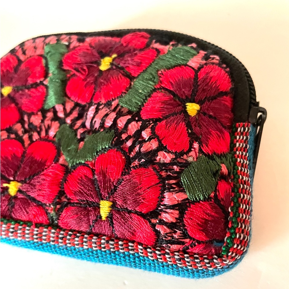 Cute embroidered purse mini walllet hand crafted from Mexico - Picture 2 of 7